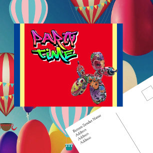 Party Time Colorida invitación al graffiti