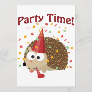 Party Time! Invitación de Confetti Hedgehog Party