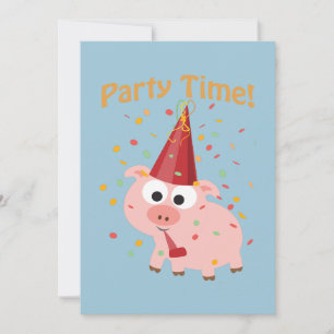 Party Time! Invitación de Confetti Pig Party
