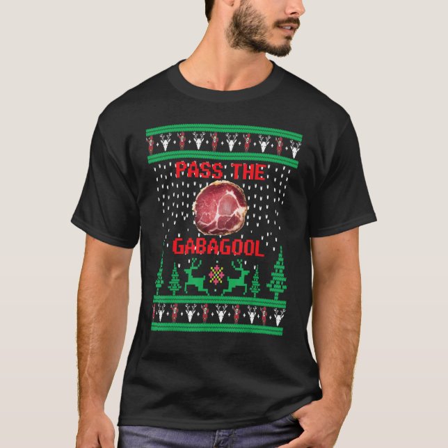 Pasa el suéter feo y hortera de Navidad Gabagool (Anverso)