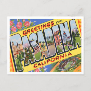 Pasadena, postal de las grandes letras antiguas de