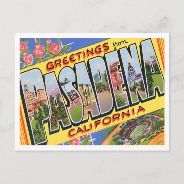 Pasadena, postal de las grandes letras antiguas de (Anverso)