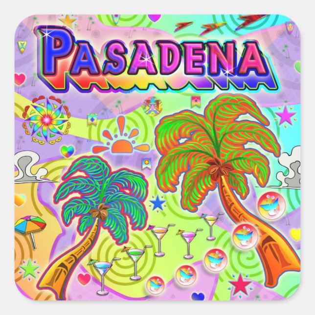 Pasadena Vacation Target Pegatina (Anverso)
