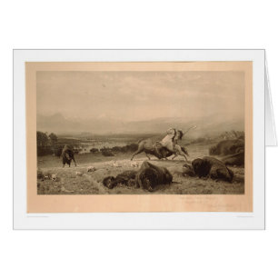 Pasado del búfalo Bierstadt (0137A) - Unrestored