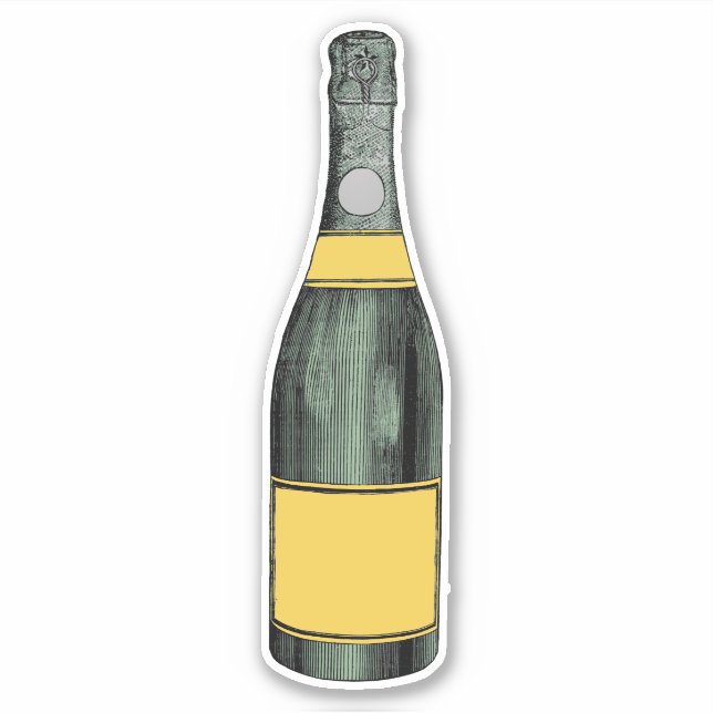 Pasado: Pegatina Retro Champagne (Anverso)