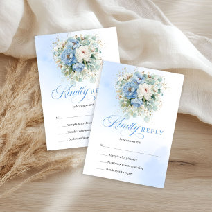 Pasado Romántico Azul Floral Eucalipto RSVP