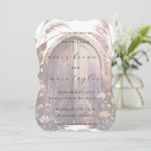Pasaje de caoba elegante invitación a la boda rúst