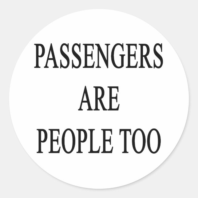 Pasajeros son Pegatinas de eslóganes de viajes (Anverso)