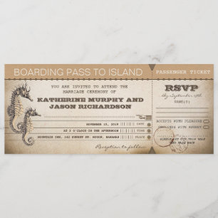 pasajes de embarque para invitación de boda