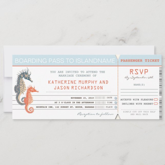 pasajes de embarque para invitación de boda (Anverso)
