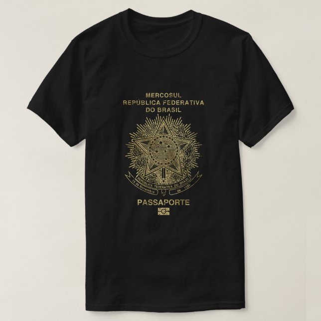 Pasaporte brasileño - Vieja camiseta de oro (Diseño del anverso)