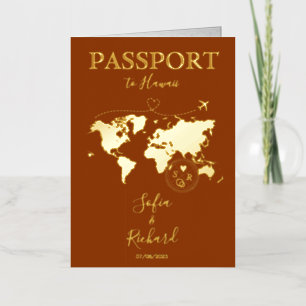 Pasaporte de boda de terracota boho Mapa mundial d