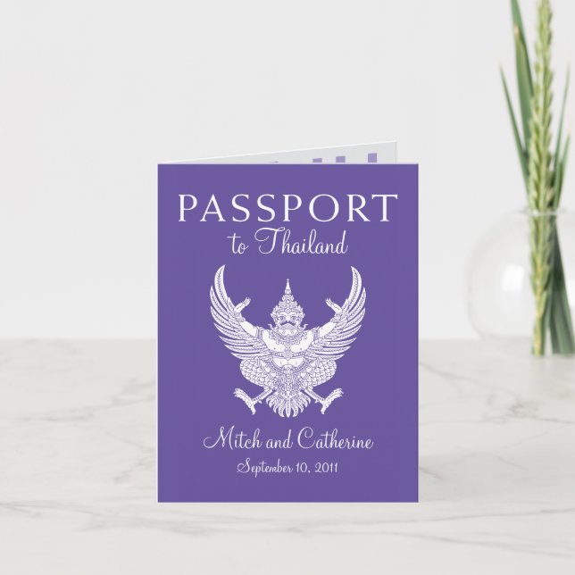 Pasaporte de Boda Invitación a Tailandia (Anverso)