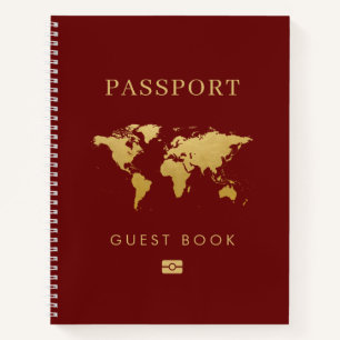 Pasaporte de destino del libro de invitados tema d