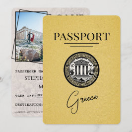 Pasaporte de Grecia Amarillo Salva la tarjeta de f