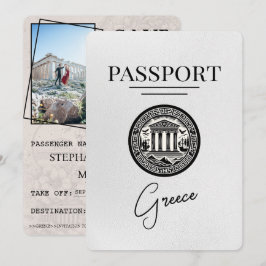 Pasaporte de Grecia blanca Salve la tarjeta de fec
