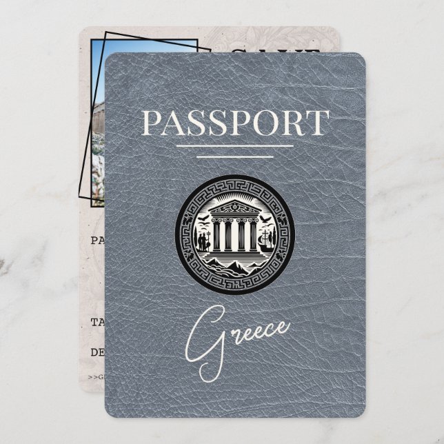 Pasaporte de Grecia plateado: Salven la tarjeta de (Anverso / Reverso)