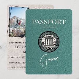 Pasaporte de Grecia Turquesa Salve la tarjeta de f