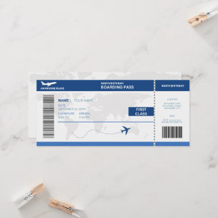 Pasaporte divertido, tarjeta de embarque cumpleaño