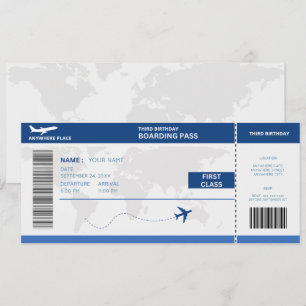Pasaporte divertido, tarjeta de embarque cumpleaño