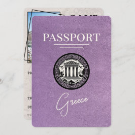 Pasaporte Lavender Purple Grecia Salven la tarjeta