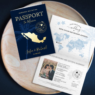 Pasaporte Mapa Mundial Boda en Palm Beach México