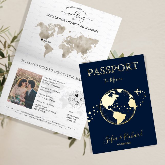 Pasaporte moderno del mundo de la boda de destino (Subido por el creador)