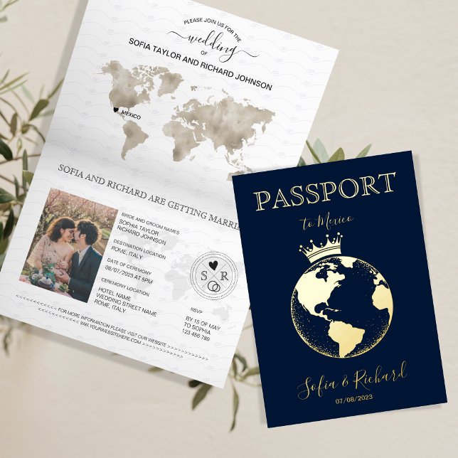 Pasaporte moderno para el mundo de la boda de dest (Subido por el creador)
