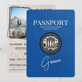 Pasaporte real de Grecia azul salve la tarjeta de