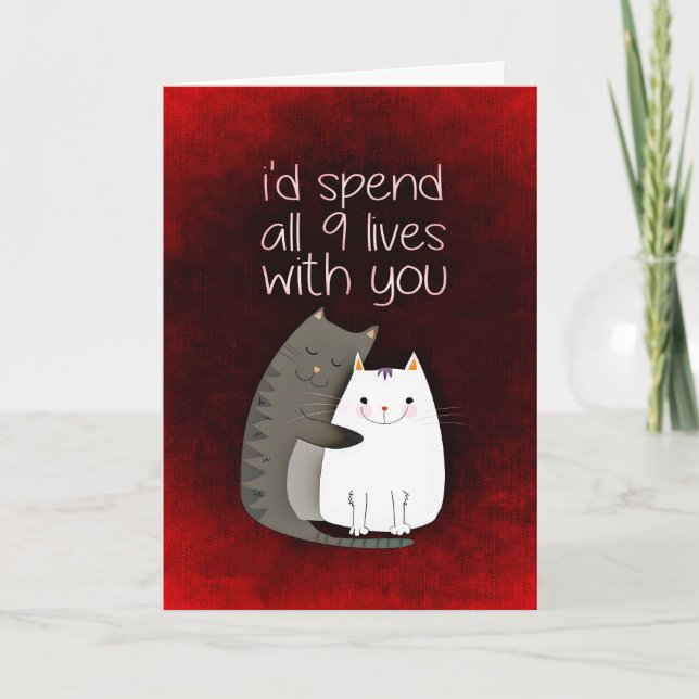 Pasar 9 vidas con tu tarjeta de saludo de amor par (Anverso)