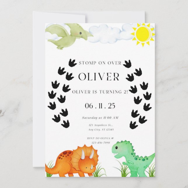 Pasar por la invitación a la fiesta de cumpleaños (Anverso)