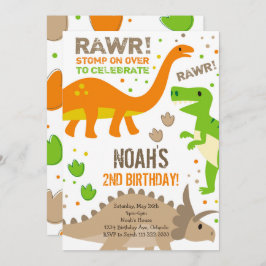 Pasar Por La Invitación Al Cumpleaños De Dinosauri