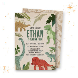 Pasar Por La Invitación Al Cumpleaños De Dinosauri