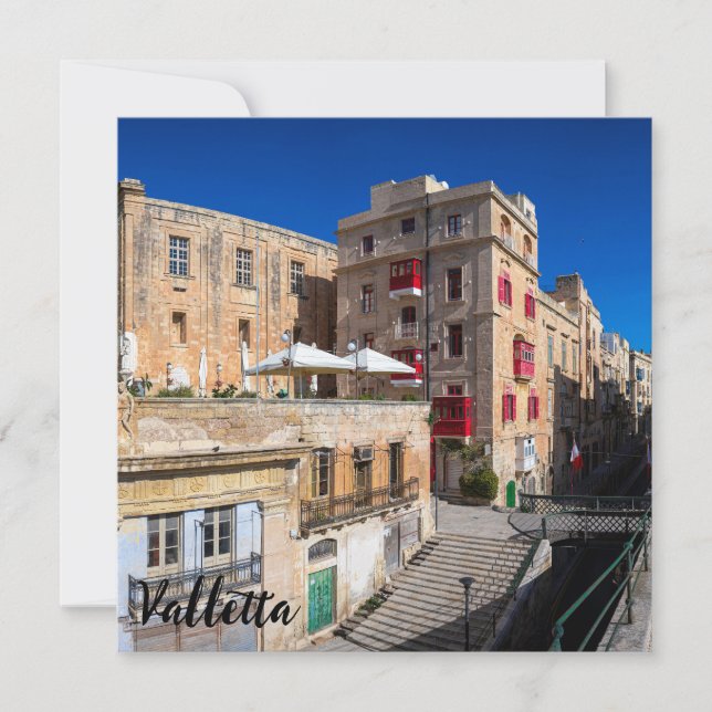 Pasarela, calle estrecha con escaleras en La Valet (Anverso)