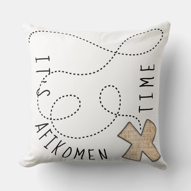 Pascua 20 x 20 almohada Es tiempo de Afikomen (Anverso)