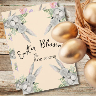 Pascua Bendición Curioso Gris Bunny Light Peach