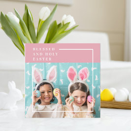 Pascua bendita y felíz rosada moderna | Regalo fot