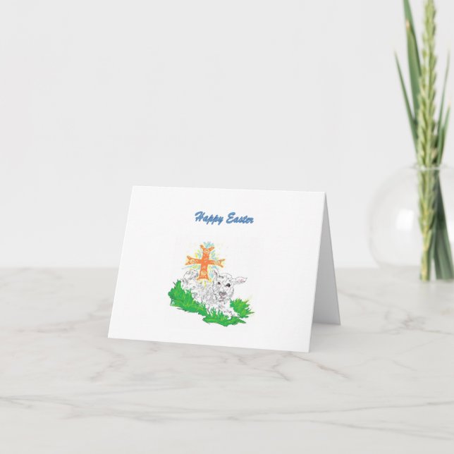 Pascua con tarjetas de vacaciones plegadas (Anverso)