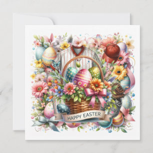 Pascua de béisbol con canasta de huevos
