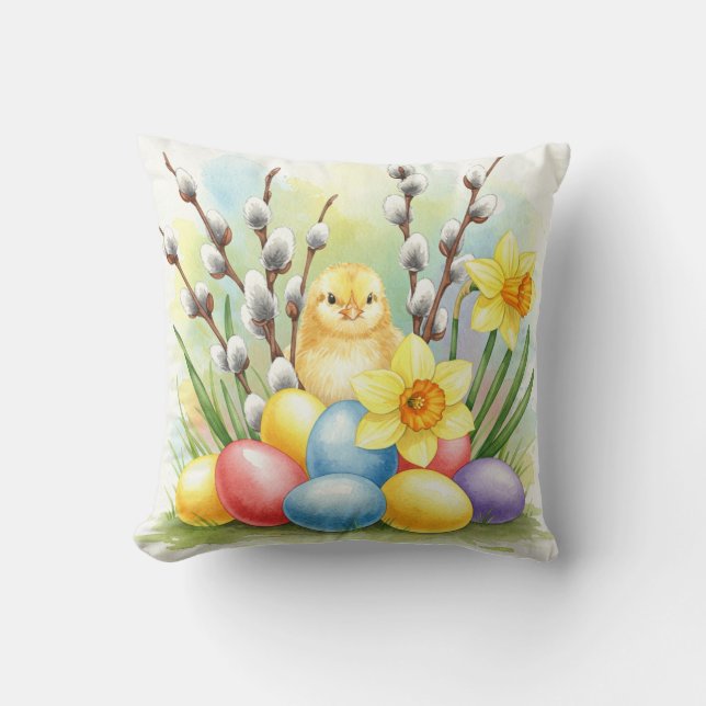 Pascua de pollo, almohada de tulipanes (Anverso)