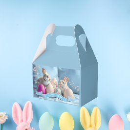 Pascua Dos Conejos y Caja Favorita de Huevos de Pa