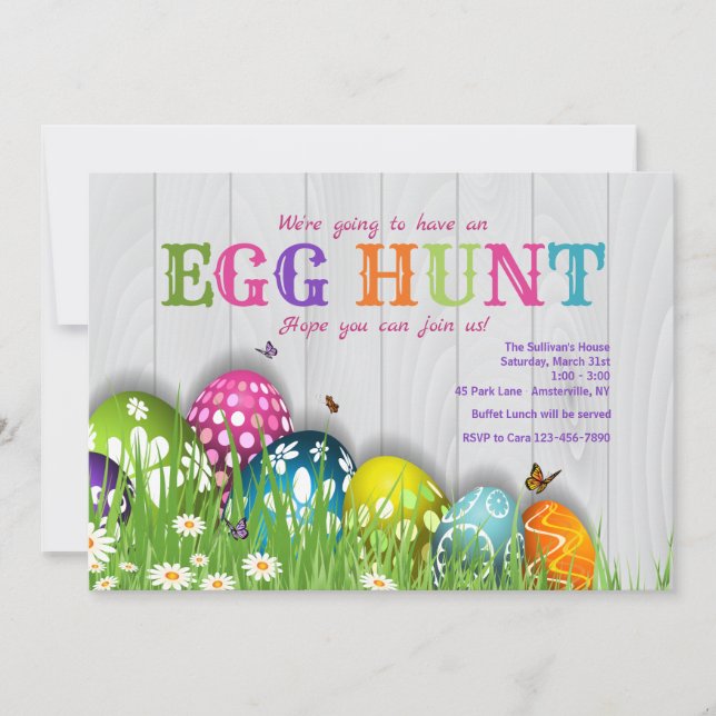 Pascua en la invitación del jardín (Anverso)