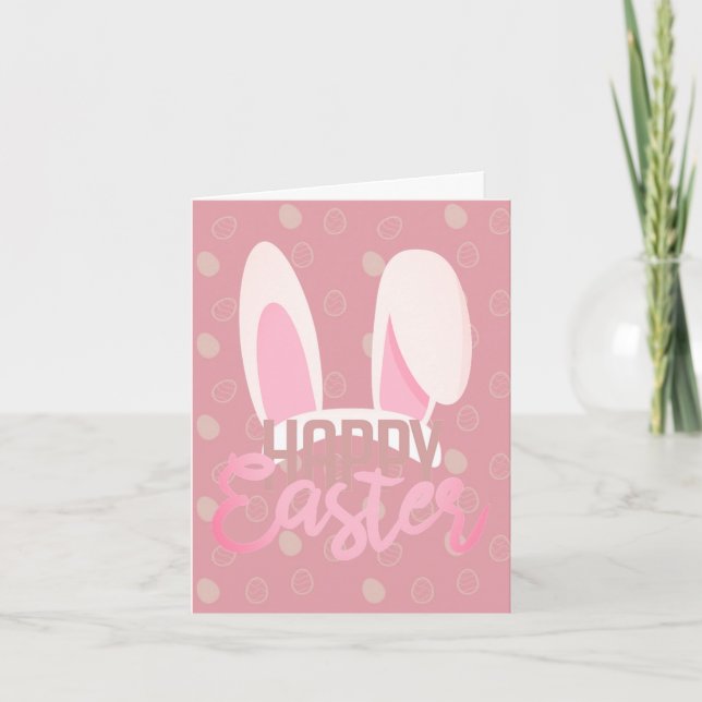 Pascua feliz perfecta, Invitación de conejo rosa (Anverso)