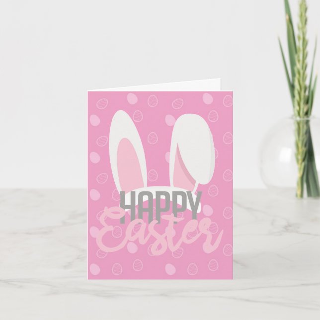 Pascua feliz perfecta, Invitación de conejo rosa (Anverso)