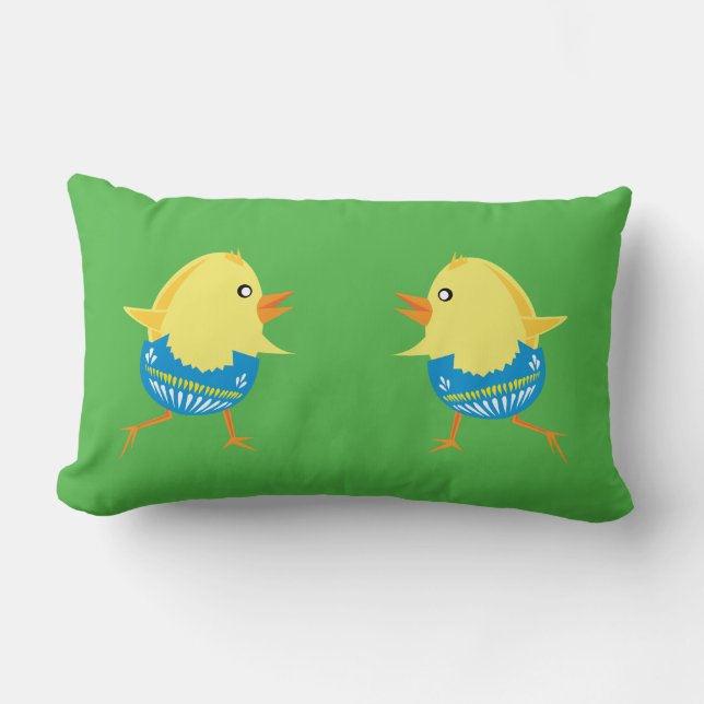 Pascua personalizado Chick arroja almohada (Anverso)