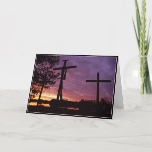 Pascua - tarjeta de felicitación de madera de tres