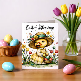Pascua, Tarjeta de saludo y nota del pato floral