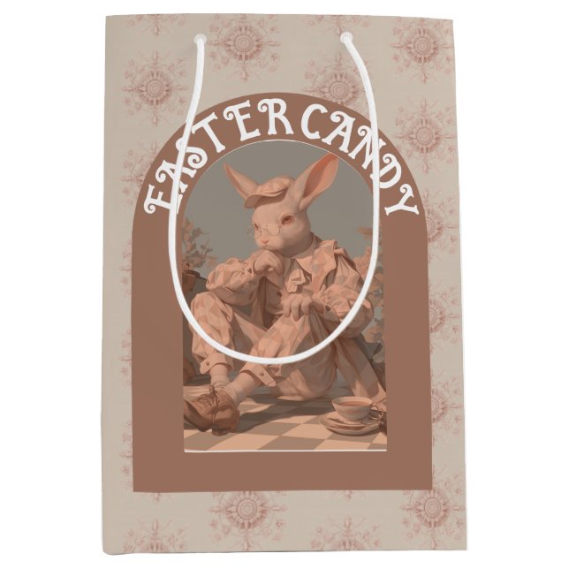 Pascua victoriana, conejo, bolsa de regalo (Anverso)