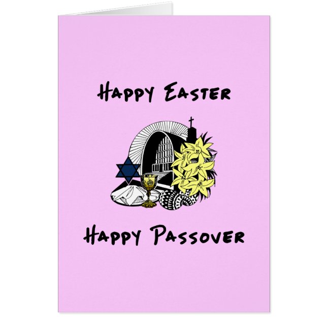 Pascua y Passover interconfesionales felices (Frente)