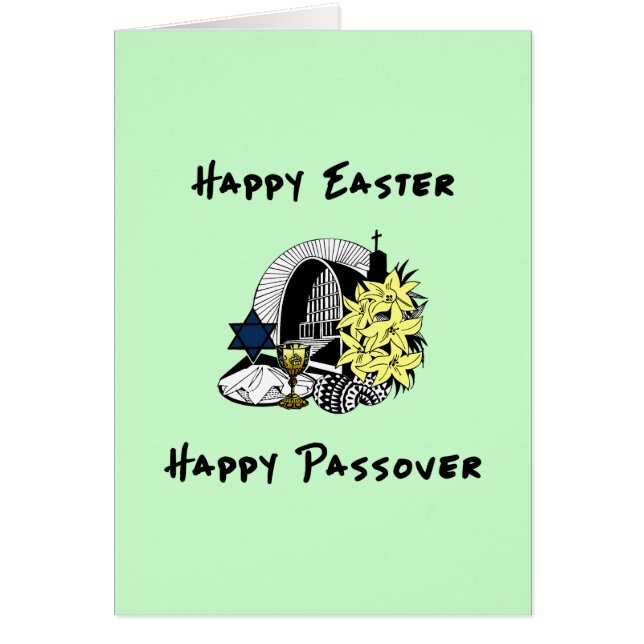 Pascua y Passover interconfesionales felices (Frente)